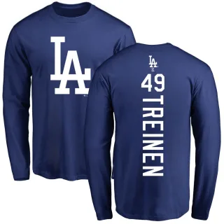 Youth Los Angeles Dodgers Blake Treinen Royal Backer Long Sleeve T-Shirt